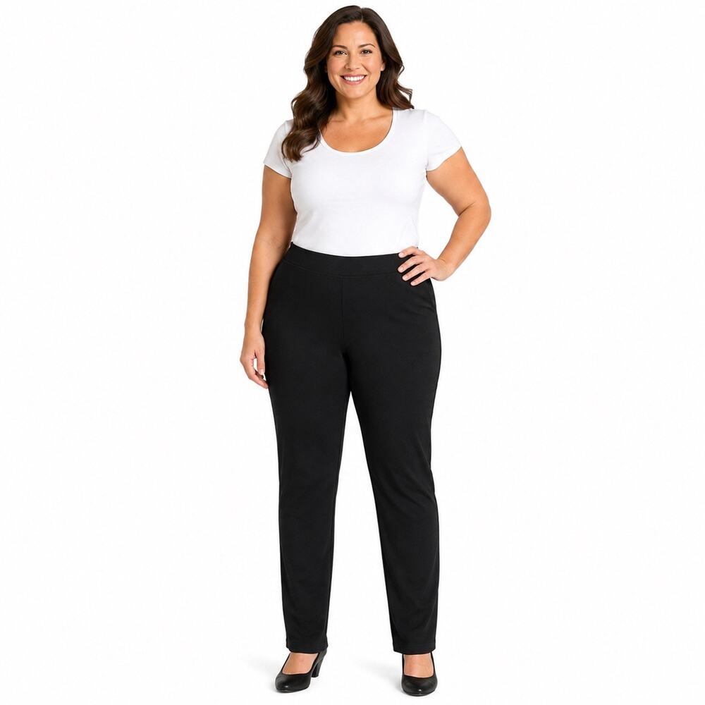 Zac & Rachel Women’s 3X Black Pull-On Stretch Pants 29 Long Rayon Blend